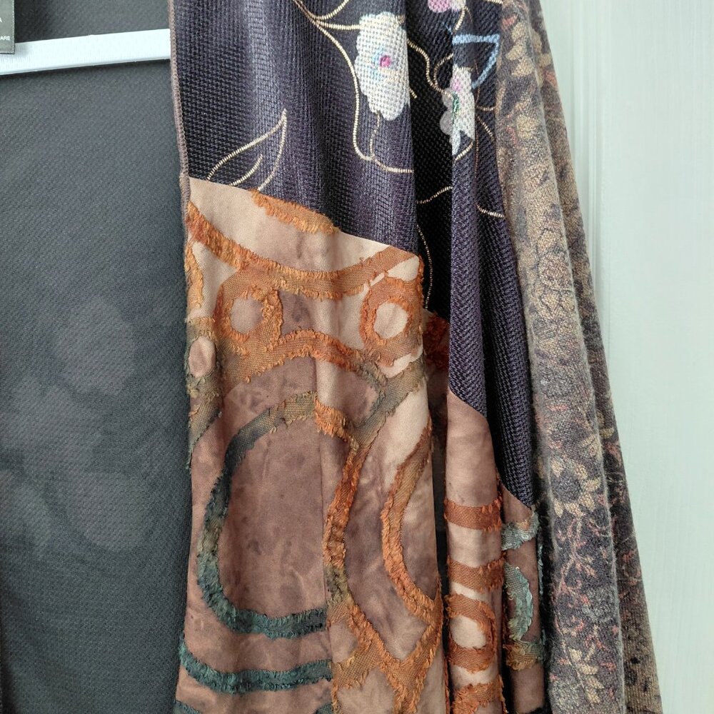 Ali Miles Patchwork Open Front Cardigan Petite La… - image 2